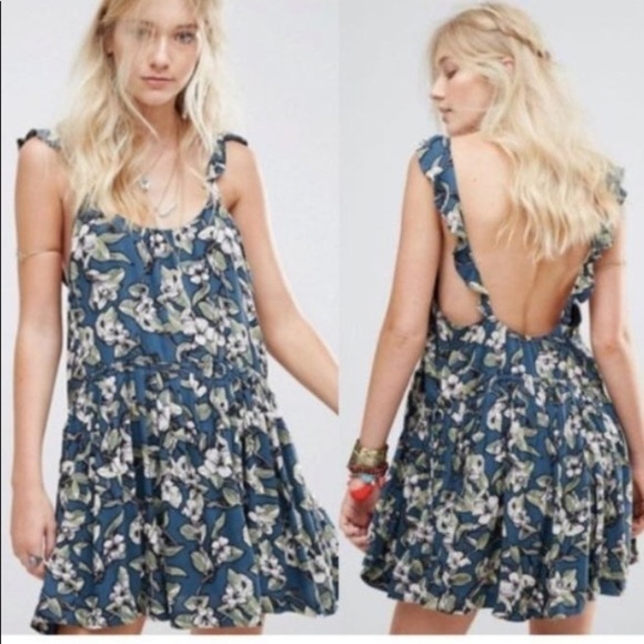 Free People Dresses & Skirts - FREE PEOPLE Dear You Mini Dress in Blue Combo - Women’s Small